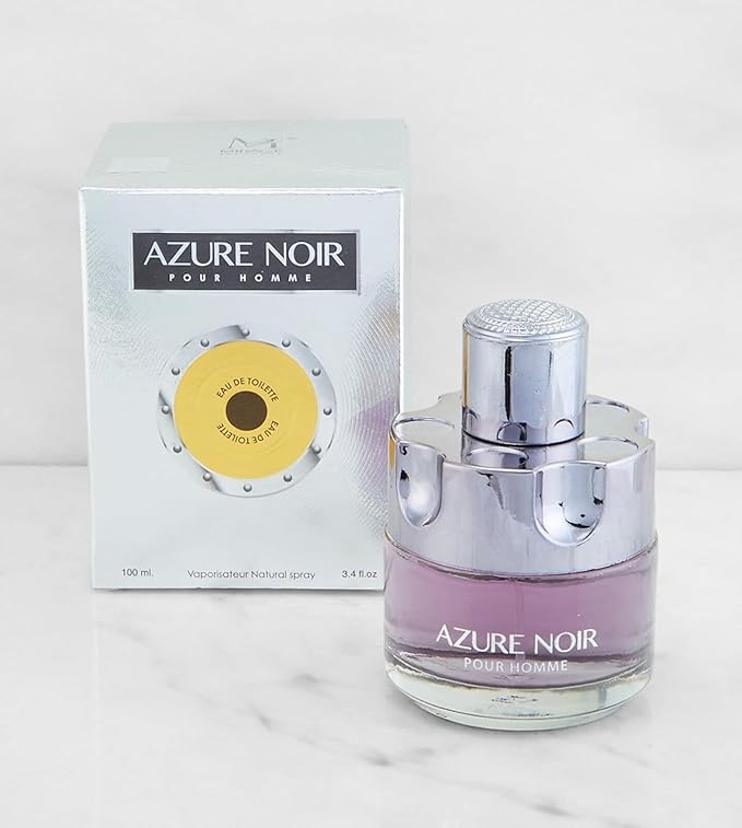VALENTINE MILANO and AZURE NOIR FOR MEN POUR HOMME Cologne for Combo Pack Men Eau de Toilette (Inspired by The Most Wanted) Fragrance 3.4oz/100ml, Natural Spray, Long Lasting (Pack of 2))