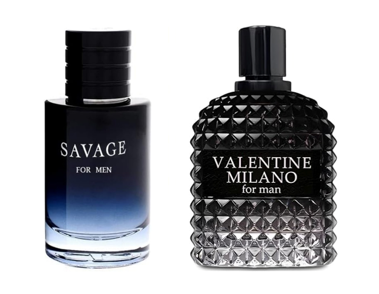 SAVAGE FOR MEN and VALENTINE MILANO FOR MEN Combo Pack Cologne Eau de Parfum Men's Fragrance 3.4oz/100ml, Natural Spray, Long Lasting (Pack of 2)