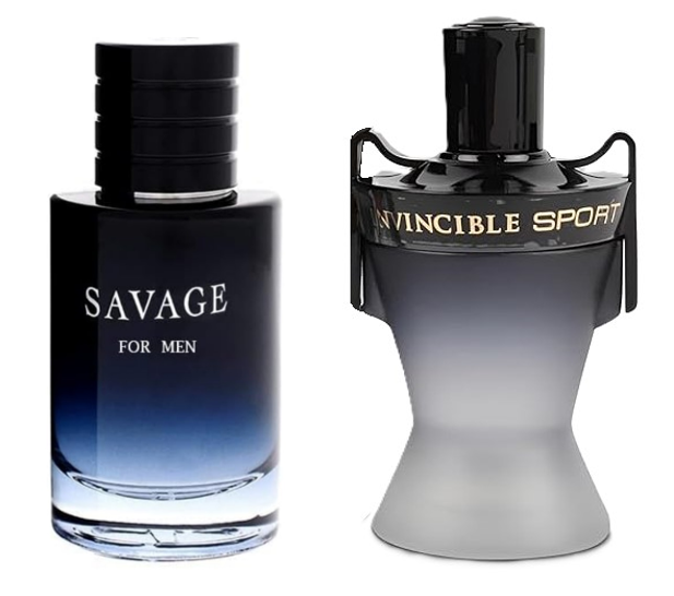 SAVAGE FOR MEN and INVINCIBLE SPORT Cologne for Men Combo Pack Eau de Toilette Fragrance 3.4oz/100ml, Natural Spray, Long Lasting (Pack of 2)