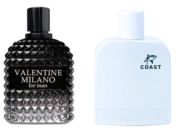 VALENTINE MILANO and COAST WHITE Cologne for Men Combo Pack Eau de Toilette Fragrance 3.4oz/100ml, Natural Spray, Long Lasting (Pack of 2)