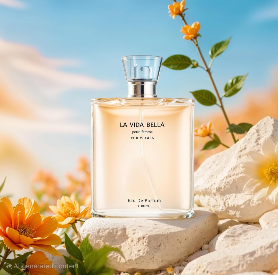 LA VIDA BELLA Eau De Parfum for Women, 3.4 fl oz, Natural Spray - Rich, Elegant Aroma filled with Gourmand, Fruity and Floral Tones. Ideal for gift on special occasions, Birthdays.