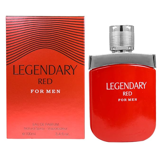 LEGENDARY RED Cologne for Men Eau de Parfum Woody and Fruity Fragrance 3.4oz/100ml, Natural Spray, Long Lasting