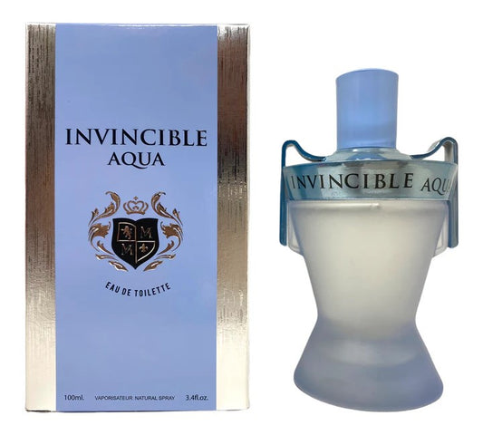 INVINCIBLE AQUA Cologne for Men Eau de Toilette Fragrance 3.4oz/100ml, Natural Spray, Long Lasting