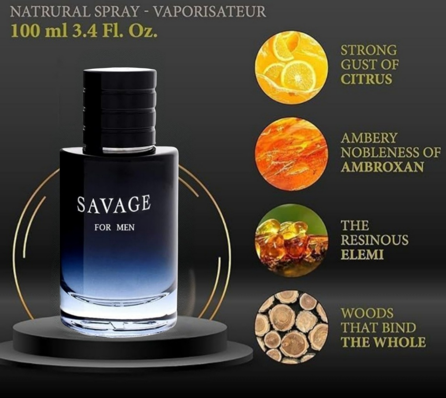 SAVAGE FOR MEN and (INVINCIBLE PLANTINUM Cologne for Men Combo Pack Eau de Perfum Fragrance 3.4oz/100ml, Natural Spray, Long Lasting (Pack of 2))