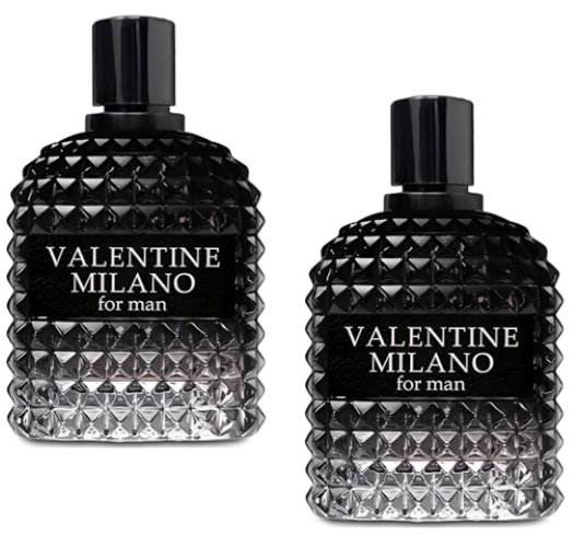 VALENTINE MILANO FOR MEN Cologne Eau de Parfum Men's Fragrance 3.4oz/100ml, Natural Spray, Long Lasting (VALENTINE MILANO - 2 PCS)