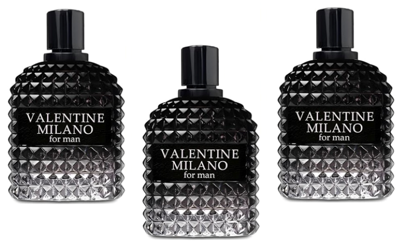 VALENTINE MILANO FOR MEN Cologne Eau de Parfum Men's Fragrance 3.4oz/100ml, Natural Spray, Long Lasting (VALENTINE MILANO - 3 PCS)