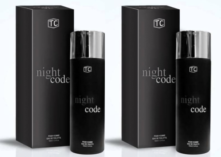 NIGHT CODE (Cologne for Men Eau De Toilette 3.4oz/100ml, Natural Spray, Long Lasting (NIGHT CODE) (2 PCS))