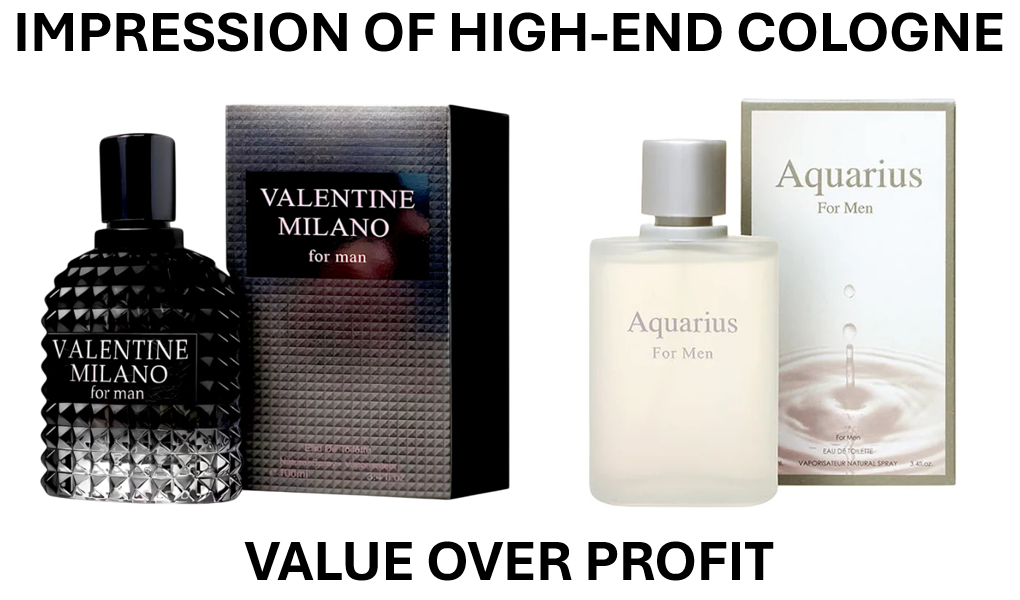 VALENTINE MILANO and AQUARIUS Cologne for Men Combo Pack Eau de Toilette Fragrance 3.4oz/100ml, Natural Spray, Long Lasting (Pack of 2)