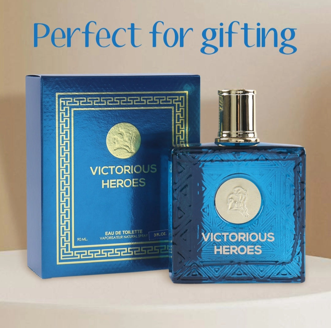 VALENTINE MILANO and (VICTORIOUS HEROES Cologne for Men Eau de Toilette Elegant Cedarwood and Vanilla Fragrance 3 FL.OZ, Natural Spray, Long Lasting (Pack of 2))