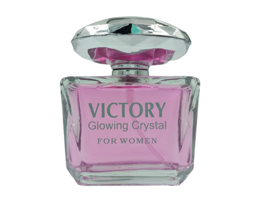 VICTORY GLOWING CRYSTAL Eau De Parfum for Women, 3.4 fl oz, Natural Spray - Long Lasting Enchanting Fragrance - Natural Sweet Freshness. Ideal for gift on special occasions, Birthdays, Anniversary.